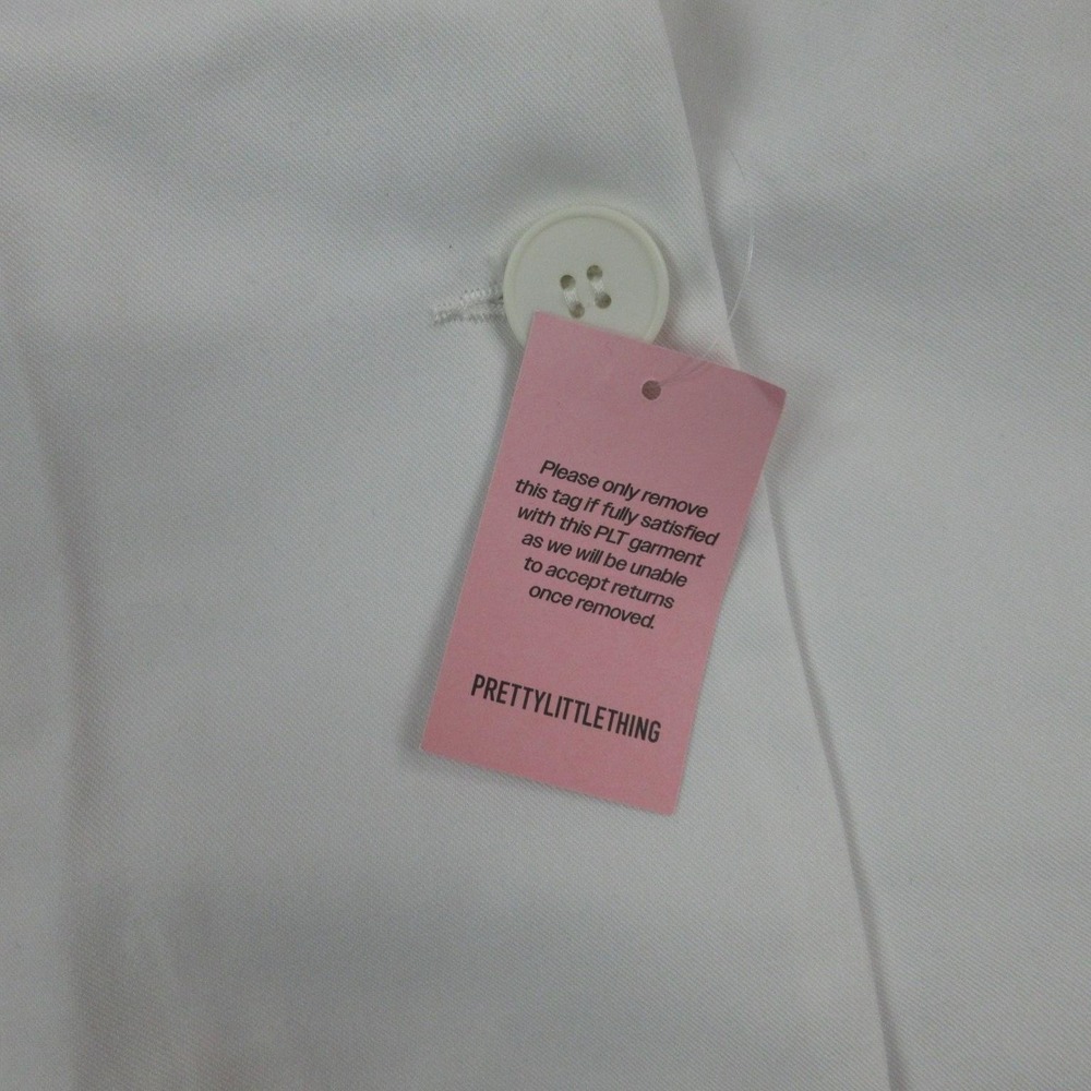 PrettyLittleThing Waistcoat Womens US 8 White Premium Tailored Longline Vest NWT - Picture 12 of 16